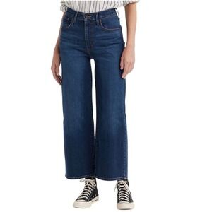 NWOT Levi's High Rise Wide Leg Jeans Winter's Evening Cropped-Rare in US! 26x27"
